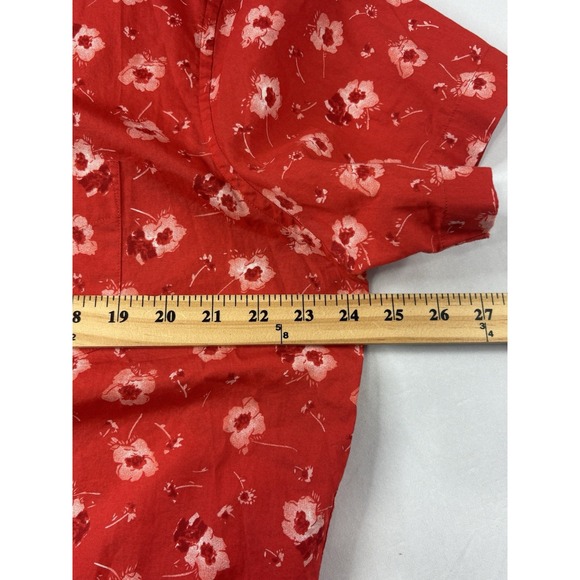 Untuckit Shirt Mens XL Red Floral Short Sleeve Button Up Coolidge Hawaiian - Picture 7 of 10